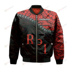 RPI Engineers Bomber Jacket 3D Printed Grunge Polynesian Tattoo