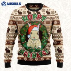 Rabbit Happy Holidays Ugly Sweaters For Men Women Unisex