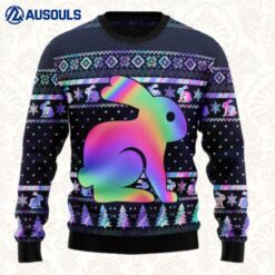 Rabbit Hologram Ugly Sweaters For Men Women Unisex