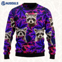 Raccoon Leaves Ugly Sweaters For Men Women Unisex