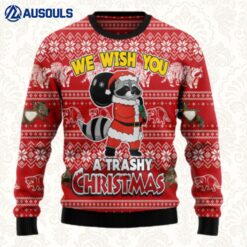 Raccoon We Wish You A Trashy Christmas Ugly Sweaters For Men Women Unisex