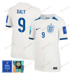 Rachel Daly 9 England 1 Star FIFA Patch Women's National Team 2023-24 World Cup Home Jersey