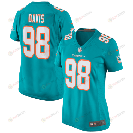 Raekwon Davis 98 Miami Dolphins Game Women Jersey - Aqua