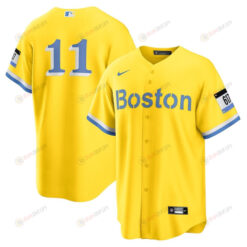 Rafael Devers 11 Boston Red Sox City Connect Player Jersey - Gold/Light Blue