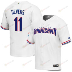 Rafael Devers 11 Dominican Republic Baseball 2023 World Baseball Classic Jersey - White
