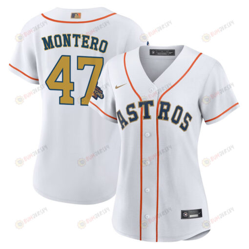 Rafael Montero 47 Houston Astros 2023 Women Jersey - White/Gold