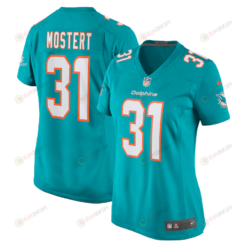 Raheem Mostert 31 Miami Dolphins Game Women Jersey - Aqua