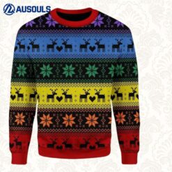 Rainbow Deer Lgbt Ugly Sweaters For Men Women Unisex