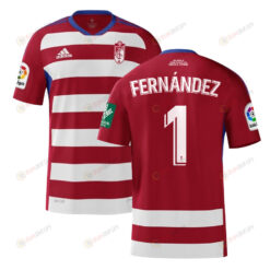 Ra?l Fern?ndez 1 Granada 2022-23 Home Jersey - Red/White