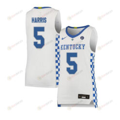 Ramon Harris 5 Kentucky Wildcats Basketball Elite Men Jersey - White