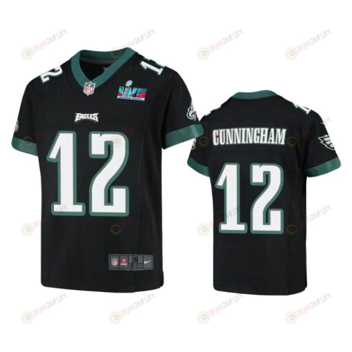 Randall Cunningham 12 Philadelphia Eagles Youth Super Bowl LVII Game Jersey - Black