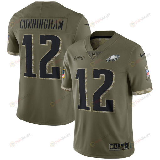Randall Cunningham Philadelphia Eagles 2022 Salute To Service Retired Player Limited Jersey - Olive