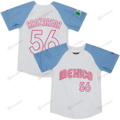 Randy Arozarena 56 Mexico Baseball 2023 World Baseball Classic Jersey - White Blue