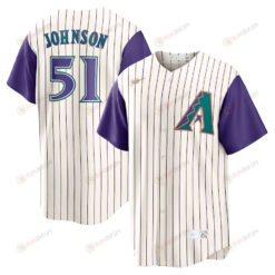 Randy Johnson 51 Arizona Diamondbacks Alternate Cooperstown Collection Player Jersey - Cream/Purple