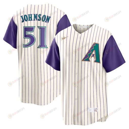 Randy Johnson 51 Arizona Diamondbacks Alternate Cooperstown Collection Player Jersey - Cream/Purple