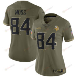 Randy Moss Minnesota Vikings Women's 2022 Salute To Service Retired Player Limited Jersey - Olive