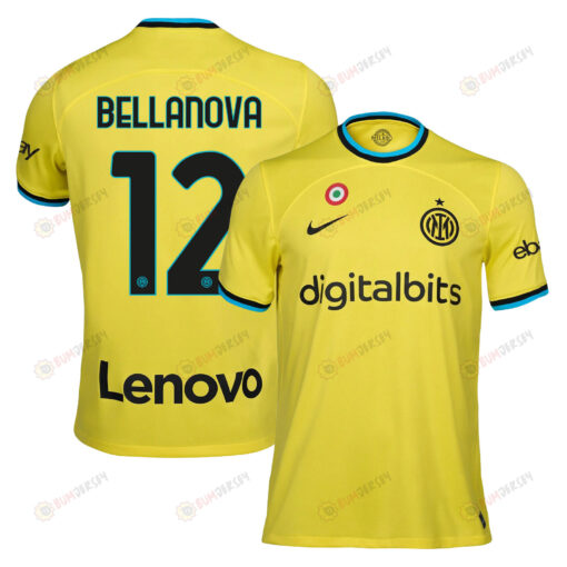 Raoul Bellanova 12 Inter Milan 2022/23 Third Men Jersey - Yellow