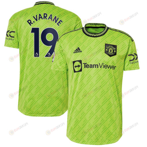 Raphael Varane 19 Manchester United 2022/23 Third Player Men Jersey - Neon Green