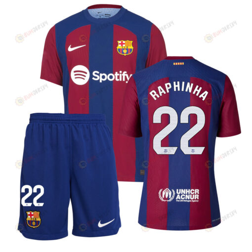 Raphinha 22 Barcelona 2023/24 Home Kit Men Jersey - Blue/Scarlet