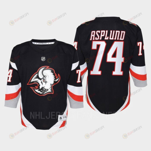 Rasmus Asplund 74 Buffalo Sabres 2022-23 Goathead Third Player Youth Jersey Black