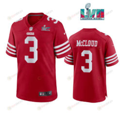 Ray Ray Mccloud 3 San Francisco 49Ers Super Bowl LVII Men's Jersey- Scarlet