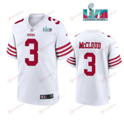 Ray Ray Mccloud 3 San Francisco 49Ers Super Bowl LVII White Men's Jersey