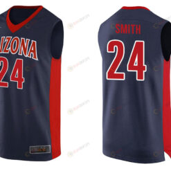 Ray Smith 24 Arizona Wildcats College Team Basketball Performance Men Jersey - Navy