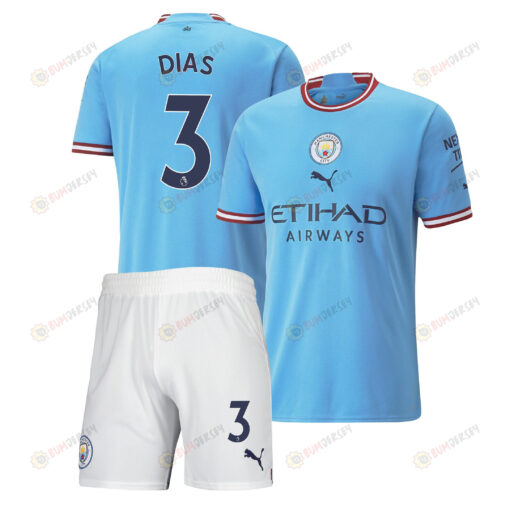 R?ben Dias 3 Manchester City Home Kit 2022-23 Men Jersey - Sky Blue