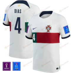 R?ben Dias 4 FIFA World Cup Qatar 2022 Patch Portugal National Team - Away Youth Jersey