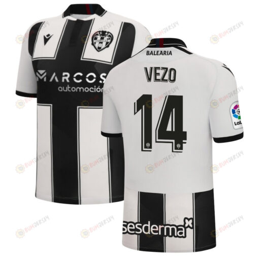 R?ben Vezo 14 Levante 2022-23 Away Jersey - Black/White