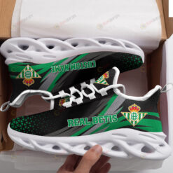 Real Betis Logo Custom Name Pattern 3D Max Soul Sneaker Shoes In Black And Green