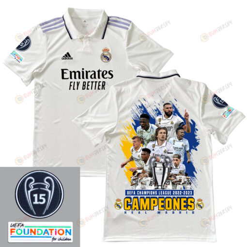 Real Madrid 15th UEFA Champions League 2022/23 Home Men Jersey - White