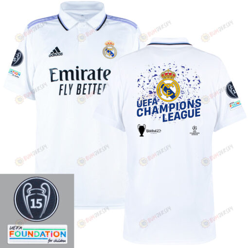 Real Madrid 2022-23 Champions The Sweet Taste Of Victory Home Jersey- White