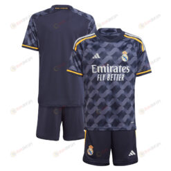 Real Madrid 2023-24 Away Youth Set Jersey - Navy Blue