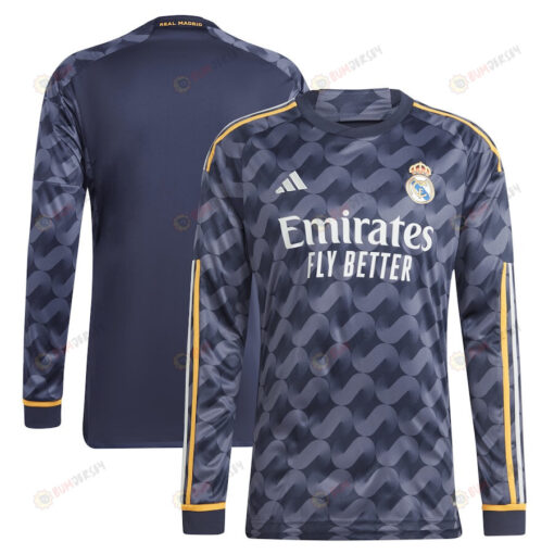 Real Madrid 2023/24 Away Men Long Sleeve Jersey - Navy Blue