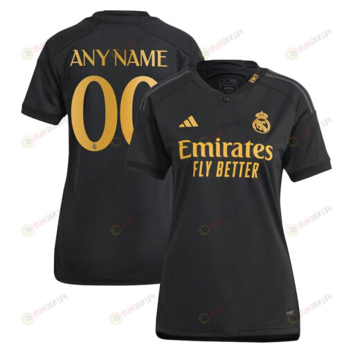 Real Madrid Women's 2023/24 Third Custom Jersey - Black