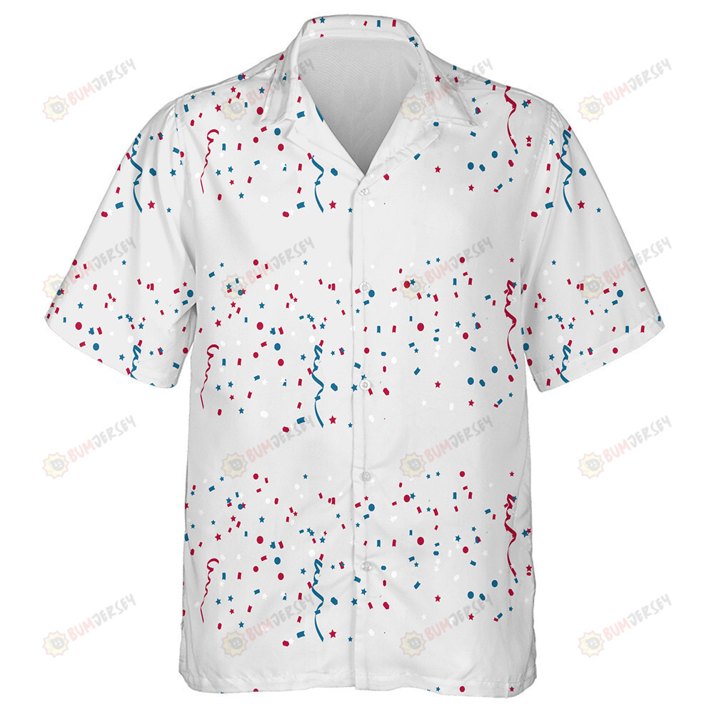 Red Blue And White Confetti For 4th Of July Celebration Hawaiian Shirt