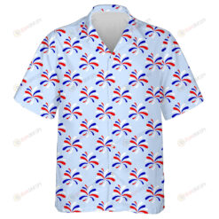 Red Blue White Fireworks Patriotic On White Backdrop Hawaiian Shirt