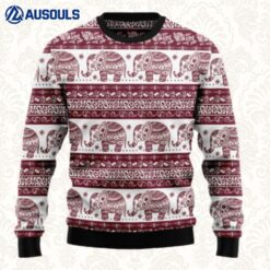 Red Elephant Mandala Ugly Sweaters For Men Women Unisex
