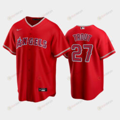Red Los Angeles Angels Alternate 27 Mike Trout Jersey Jersey