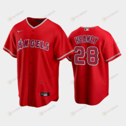 Red Los Angeles Angels Alternate 28 Andrew Heaney Jersey Jersey