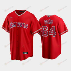 Red Los Angeles Angels Alternate 64 Felix Pena Jersey Jersey