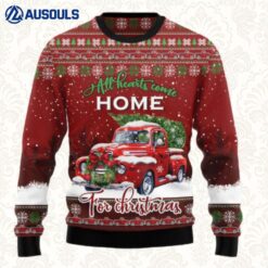 Red Truck Home Christmas Ugly Sweaters For Men Women Unisex