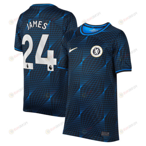 Reece James 24 Chelsea 2023/24 Away YOUTH Jersey - Navy