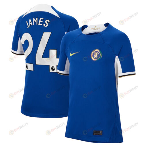 Reece James 24 Chelsea 2023/24 Home YOUTH Jersey - Blue