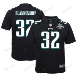 Reed Blankenship 32 Philadelphia Eagles Super Bowl LVII Champions 2 Stars Youth Jersey - Black