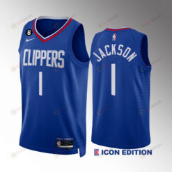 Reggie Jackson 1 LA Clippers Royal Icon Edition 2022-23 Jersey NO.6 Patch