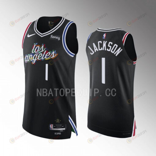 Reggie Jackson 1 Los Angeles Clippers 2022-23 City Edition Jersey Black