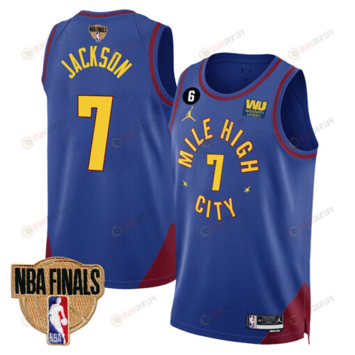 Reggie Jackson 7 Denver Nuggets Final Champions 2023 Swingman YOUTH Jersey - Blue