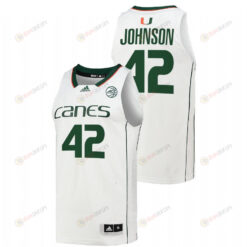 Reggie Johnson 42 Miami Hurricanes College Basketball Men Jersey - White